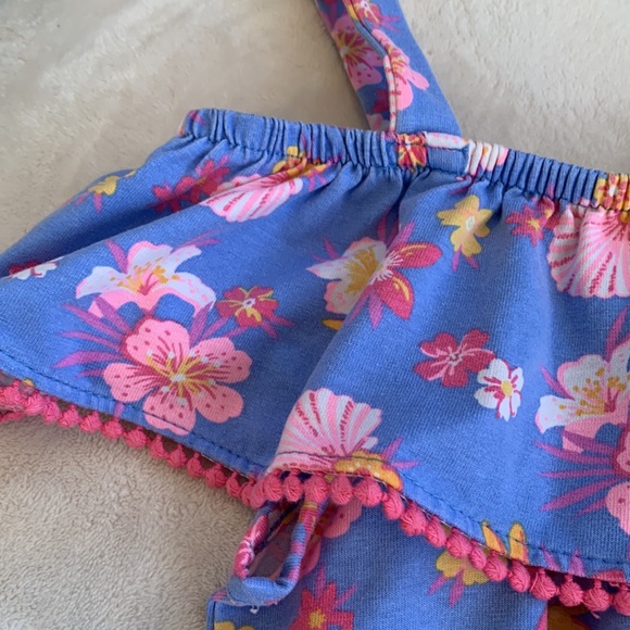 Tommy Bahama Blue Tropical Romper EUC Floral & Shells - Picture 5 of 15